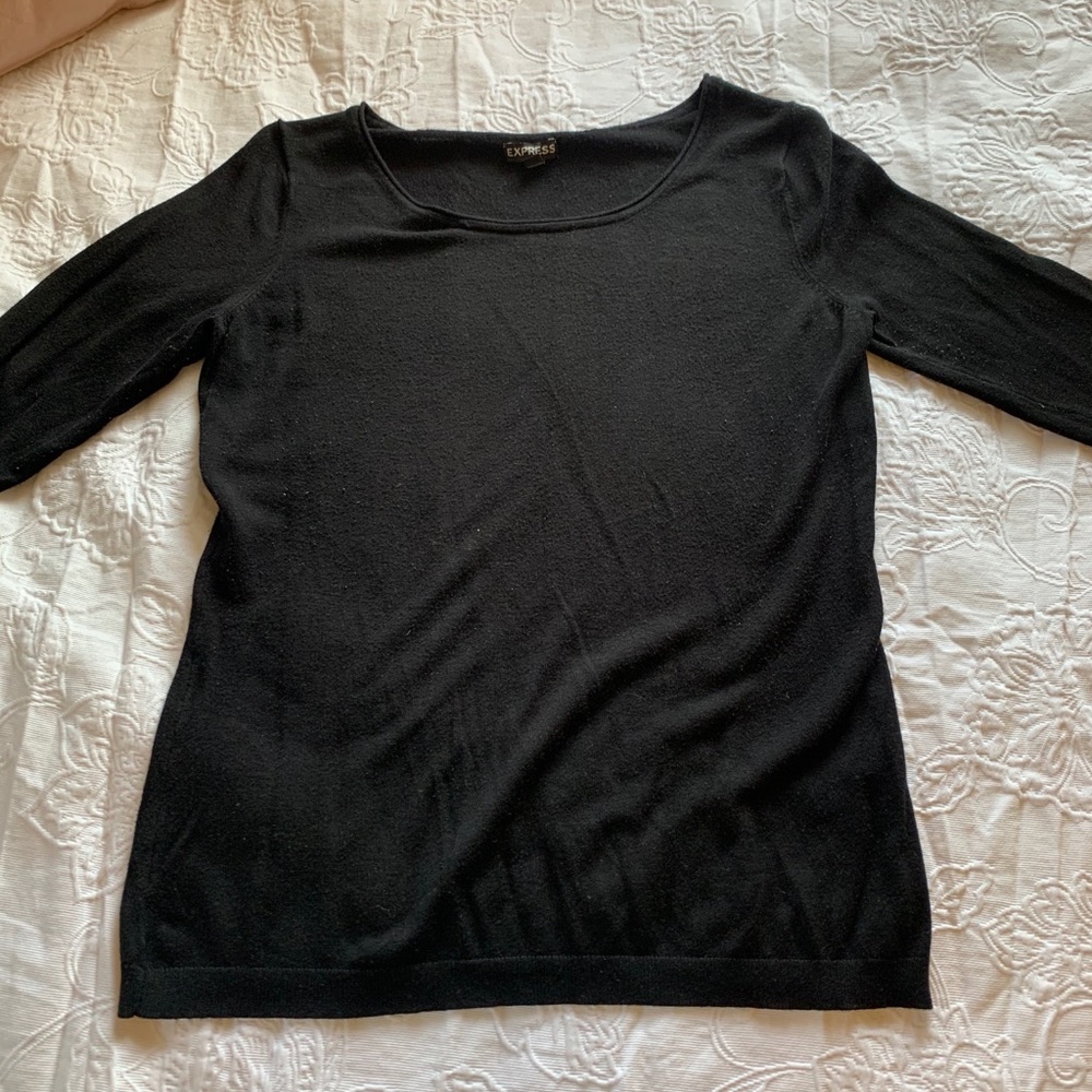 Express Black 3/4 Sleeve Top